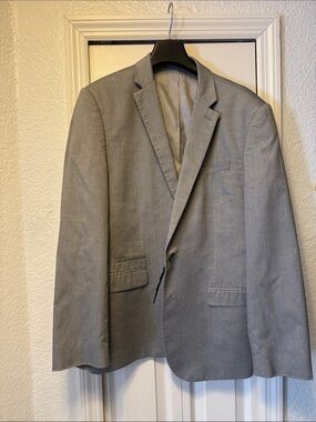 Express Light Gray Men's Single-Breasted Blazer
